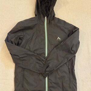 McKinley Men's Full Zip Hooded Black Windbreaker Jacket Size Small